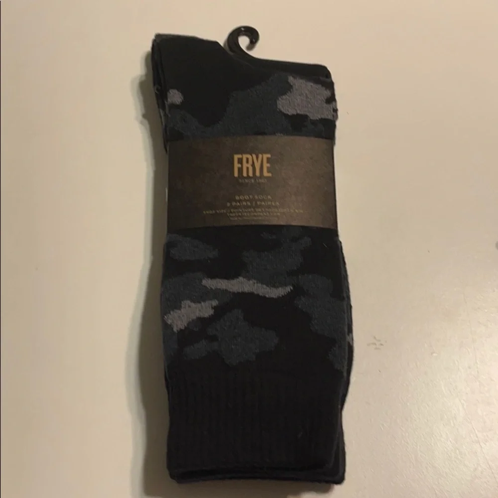 Frye boot socks 2 pack Camo Solid Brand New in Package